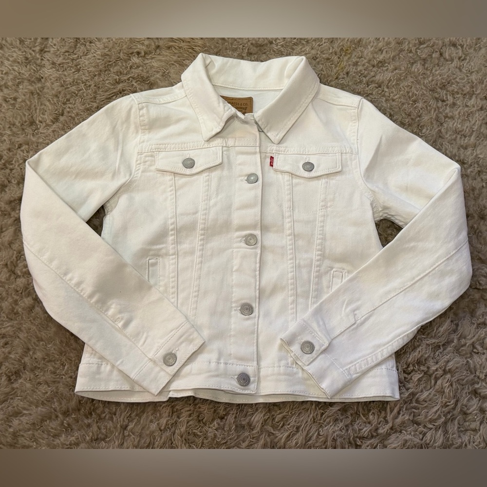 Levis Youth Large White Denim Jacket